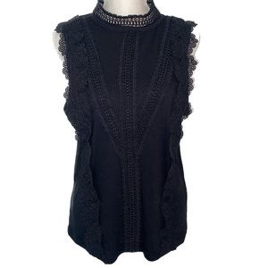 Women’s lace design mock neck tank top NWT